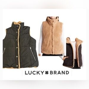 Lucky Brand Black & Tan Vest
